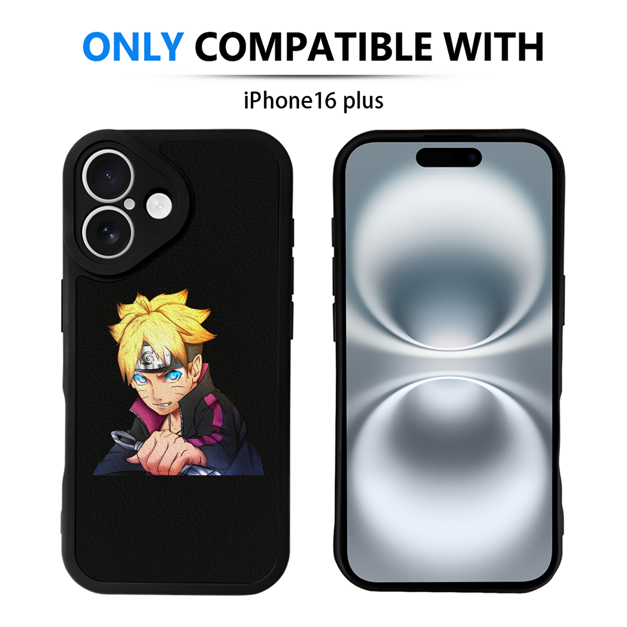 （画像用） NARUTO -ナルト- うずまき ボルト Uzumaki Boruto 【iPhone 16シリーズ対応】シリコンスマホケース（レザー調） 材質：シリコン